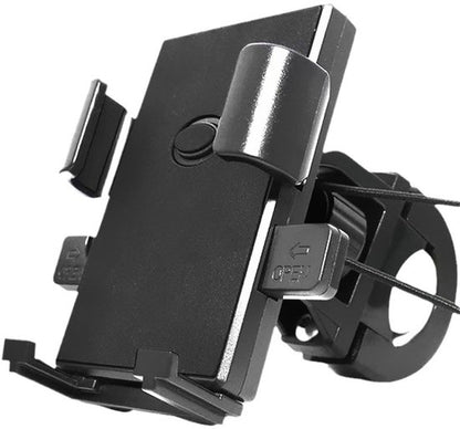 Phone Stand - Bike Phone Holder - Anti-slip Design - Lock in One Second - 360° Rotation - Suitable for Bicycle and Motorcycle Handlebars from 15mm to 28mm, Compatible with Smartphones from 4.7 to 7.1 Inches - Black