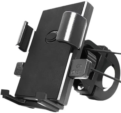 Phone Stand - Bike Phone Holder - Anti-slip Design - Lock in One Second - 360° Rotation - Suitable for Bicycle and Motorcycle Handlebars from 15mm to 28mm, Compatible with Smartphones from 4.7 to 7.1 Inches - Black