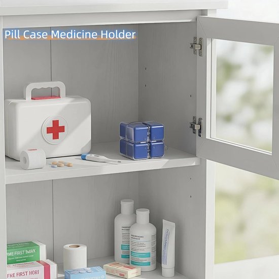 Medicine box - 7-day medicine box - Weekly pill box - Portable pill box for travel - Easy to open - 8 compartments - For storing vitamins and medicines - Blue - Image 2