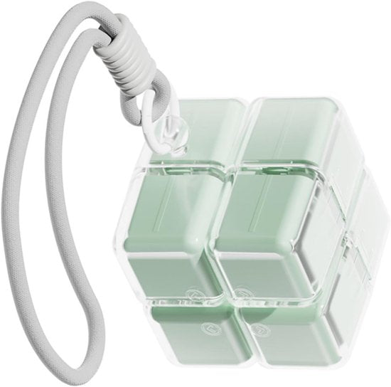 Medicine box - 7-day medicine box - Weekly pill box - Portable pill box for travel - Easy to open - 8 compartments - For storing vitamins and medicines - Green - Image 2