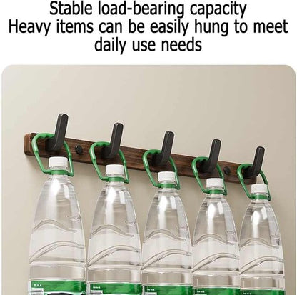 Coat rack - Wall coat rack - Coat rack with hooks - Storage rack - 35 × 3 cm - Wooden coat rack - Walnut - 4 hooks - Walnut wood color - Image 3