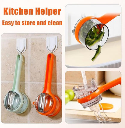 Vegetable Peeler - Fruit and Vegetable Peeler - with Storage Box - Safe and Efficient - Double-Sided Sharp Stainless Steel Blades - Easy to Clean - Process Fruits and Vegetables Easily and Conveniently - Set of 2 (Green) - Image 6