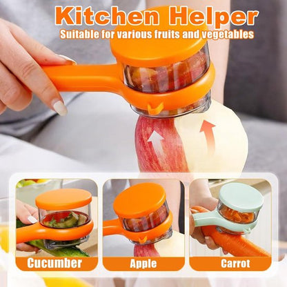 Vegetable Peeler - Fruit and Vegetable Peeler - with Storage Box - Safe and Efficient - Double-Sided Sharp Stainless Steel Blades - Easy to Clean - Process Fruits and Vegetables Easily and Conveniently - Set of 2 (Orange + Green) - Image 3