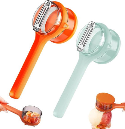 Vegetable Peeler - Fruit and Vegetable Peeler - with Storage Box - Safe and Efficient - Double-Sided Sharp Stainless Steel Blades - Easy to Clean - Process Fruits and Vegetables Easily and Conveniently - Set of 2 (Orange + Green) - Image 6