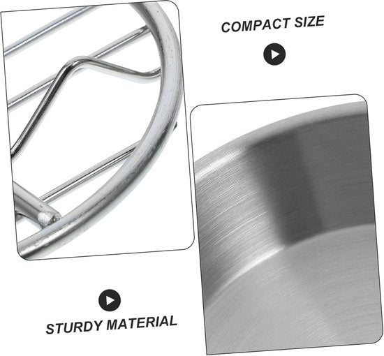 Baking tray for air fryer - Air fryer baking pan - Air fryer accessories - Baking tray with rack - Made of 304 stainless steel - 12 cm - Image 3