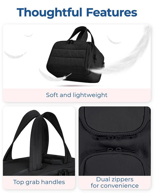 Multi-Zip Makeup Bag - Toiletry Bag - Spacious Storage, Organized Layered Design with Carry Handle - Ideal for Travel & Daily Use（Black） - Image 4