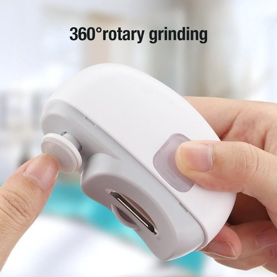 3-in-1 Electric Nail Clipper with LED Polishing Function – Safe Nail Cutting and Care for Seniors and Adults（White） - Image 2