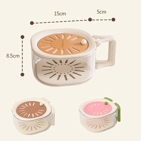 Multifunctional Fruit Washing Basket with Colander and Lid - 2-in-1 Drain Basket & Fruit Colander - Suitable for Kitchen, Refrigerator, Picnic and Camping - Pink - Image 6