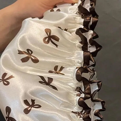 Double Layer Waterproof Shower Cap for Women & Girls – Reusable, Stretchy & Comfortable with Print (Gold) - Image 3