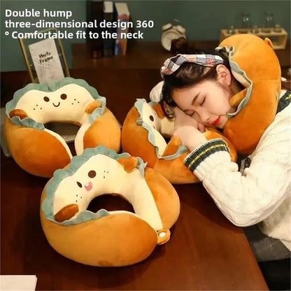 U-Shaped Neck Pillow Made of Soft Plush - Cute Bread Design - Breathable & Comfortable Travel Pillow for Neck Support - Image 2