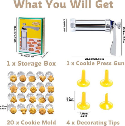 Cookie Press Set - With 20 Molding Plates & 4 Nozzles - For Making Cookies in Different Shapes - Image 5