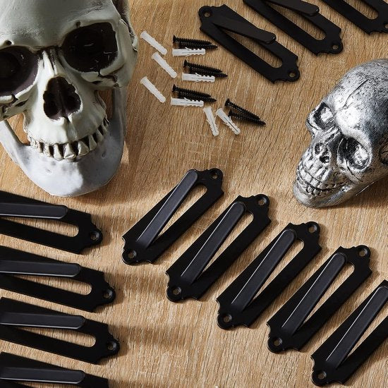 12-Piece Skull Wall Hook Set - Black Steel Hook for Decoration - Includes Mounting Kit - Image 5