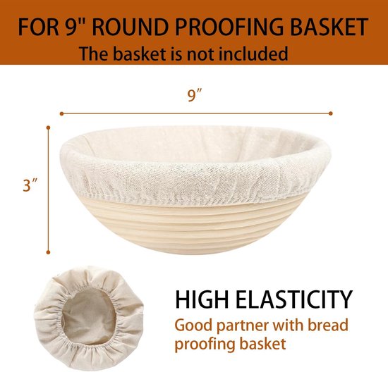 Set of 6 round proofing cloths (25 cm / 10 inch) – Fabric lining for proofing baskets – Natural woven – Ideal for sourdough and bread rising (round, without basket) - Image 6