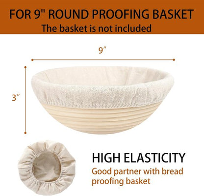 Set of 6 round proofing cloths (25 cm / 10 inch) – Fabric lining for proofing baskets – Natural woven – Ideal for sourdough and bread rising (round, without basket) - Image 6