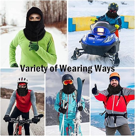 Windproof Hat – Warm Fleece Ski Mask & Winter Mask – Face & Neck Protector for Cold Weather – Suitable for Motorcycling, Cycling & Outdoors – Unisex（Gray） - Image 3
