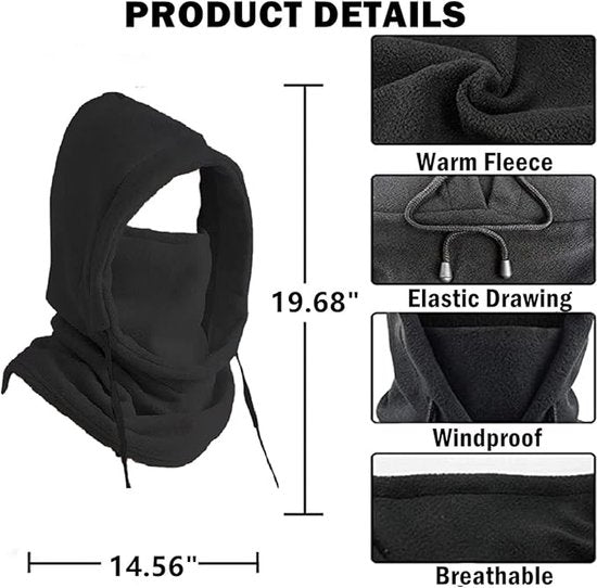 Windproof Hat – Warm Fleece Ski Mask & Winter Mask – Face & Neck Protector for Cold Weather – Suitable for Motorcycling, Cycling & Outdoors – Unisex（Gray） - Image 5