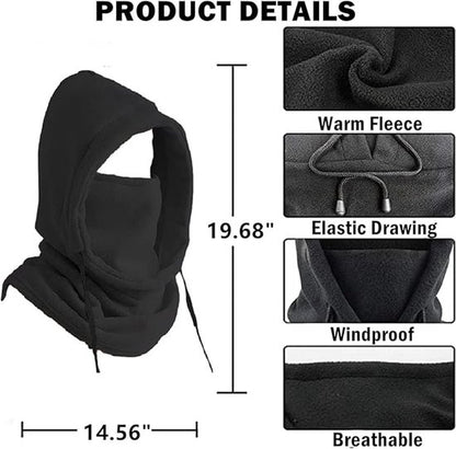 Windproof Hat – Warm Fleece Ski Mask & Winter Mask – Face & Neck Protector for Cold Weather – Suitable for Motorcycling, Cycling & Outdoors – Unisex（Gray） - Image 5