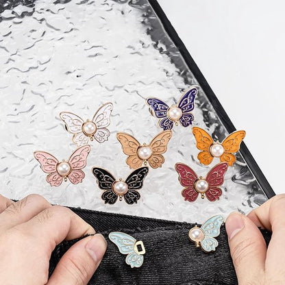 Waistband Tighteners - 8 Sets - Removable Butterfly Clips Jeans Buttons for Loose Jeans - Adjustable Waistband Buckles - No Sewing and No Tools Required - Decorative Butterfly Waistband Buckles | Jeans Buttons Pins - Image 2