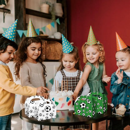 Football Treat Boxes - 24 Pieces - Party Supplies - Football Baby Shower Gift Goody Snack Candy Boxes | for football-themed birthday party decorations, football parties, children's birthday decorations (Green + White - 16*16*9cm) - Image 3