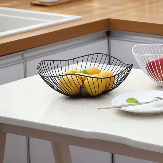 Fruit basket - fruit bowl - metal fruit bowl - 1 fruit basket - fruit basket - wire fruit basket - suitable for fruit, vegetables, groceries and decoration (black) - Image 2