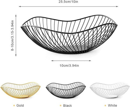 Fruit basket - fruit bowl - metal fruit bowl - 1 fruit basket - fruit basket - wire fruit basket - suitable for fruit, vegetables, groceries and decoration (black) - Image 4