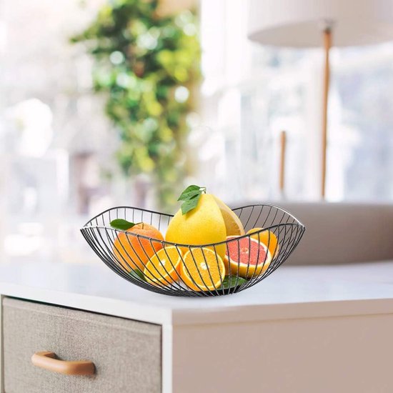 Fruit basket - fruit bowl - metal fruit bowl - 1 fruit basket - fruit basket - wire fruit basket - suitable for fruit, vegetables, groceries and decoration (black) - Image 5