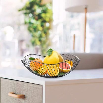 Fruit basket - fruit bowl - metal fruit bowl - 1 fruit basket - fruit basket - wire fruit basket - suitable for fruit, vegetables, groceries and decoration (black) - Image 5