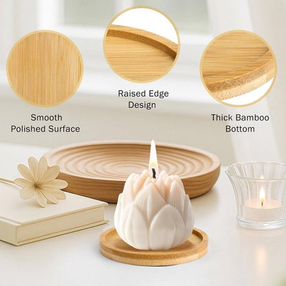 Coasters - Set of 8 - Round coasters - Wooden coasters - Suitable for water glasses, ornaments, candles, potted plants, etc. - Image 2