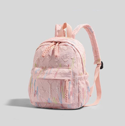 Backpack – Stylish and practical lightweight backpack – With two zippered compartments and adjustable shoulder strap – Fashionable design for girls, children and adults – Pink - Image 2
