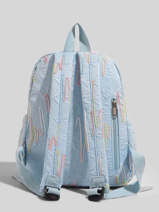 Backpack – Stylish and practical lightweight backpack – With two zippered compartments and adjustable shoulder strap – Fashionable design for girls, children and adults – Pink - Image 5