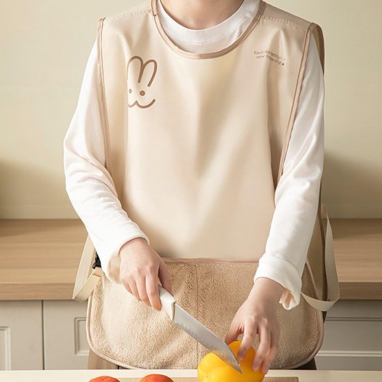 Kitchen Apron - Breathable Cooking Apron - Vest Style - With Towel - Suitable for Cooking, Baking, Gardening, Grilling and Crafting（Brown） - Image 4