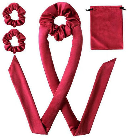 3-Piece Hair Rollers - Curling Iron for Women - Includes Storage Bag - Creates Long-Lasting Curls Without Heat (Red)