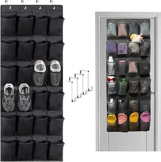 Shoe rack with 24 compartments - Made of sturdy and durable Oxford cloth - Can be hung on a door - Suitable for wardrobes with mesh walls - White - Image 2