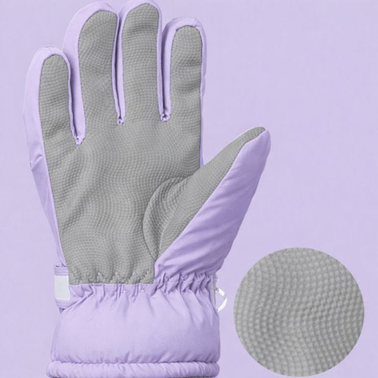 Gloves - Children's Gloves - Children's Ski Gloves - Touchscreen Gloves - Windproof - Warm - Suitable for children from 8 to 14 years in winter - Purple - Image 2