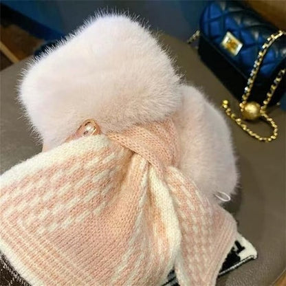Women's Scarf - Women's Winter Scarf - Thick - Warm - Short Scarves - Plush Cross Scarves - Neck Scarves - Ultra Soft - 75x10 cm - Pink - Image 3