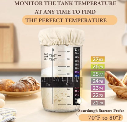 730ml Sourdough Fermentation Jar in a Glass Jar | Includes stirring spoon, measuring cup, and fabric cover - for dough, bread baking, and sourdough fermentation - Image 4