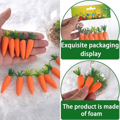 Easter Decorations - Realistic Carrot Figures - Pack of 12 - Mini Foam Carrots 7cm - Party Decorations - Image 2