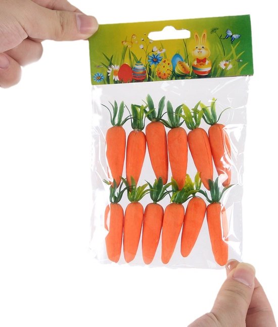 Easter Decorations - Realistic Carrot Figures - Pack of 12 - Mini Foam Carrots 7cm - Party Decorations - Image 3