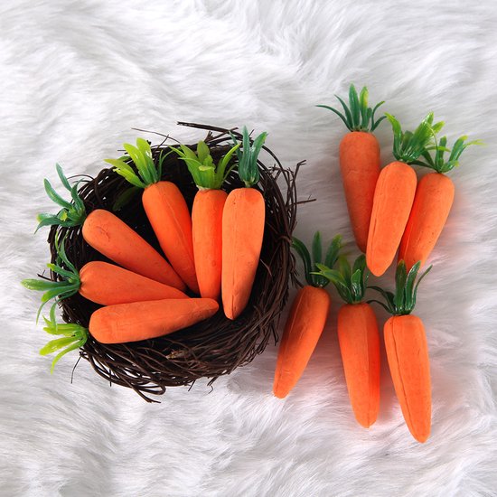 Easter Decorations - Realistic Carrot Figures - Pack of 12 - Mini Foam Carrots 7cm - Party Decorations - Image 7