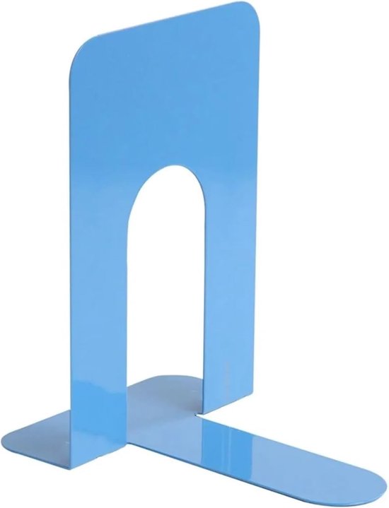 Bookends - Metal - Iron Bookshelves - To be used for supporting books and organizing your desk - 2 Pieces - 13 × 15 × 16.5 cm - Blue - Image 3