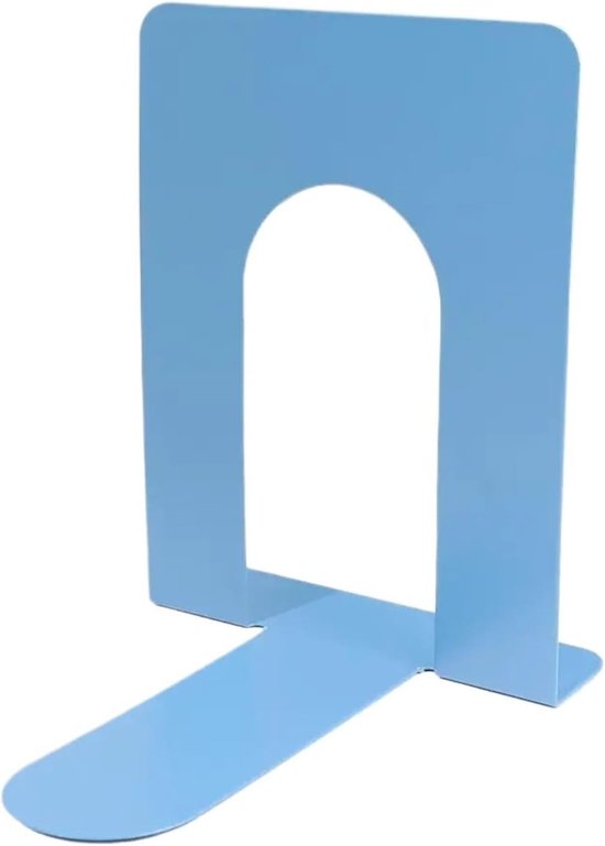 Bookends - Metal - Iron Bookshelves - To be used for supporting books and organizing your desk - 2 Pieces - 13 × 15 × 16.5 cm - Blue - Image 4