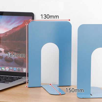 Bookends - Metal - Iron Bookshelves - To be used for supporting books and organizing your desk - 2 Pieces - 13 × 15 × 16.5 cm - Blue - Image 5