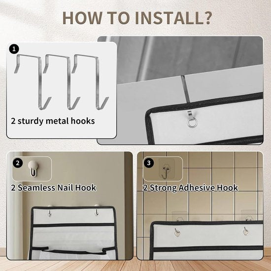 Hanging Storage Bags - Hanging Storage Boxes - Comes with 5 Mesh Pockets - Perfect as Hanging Storage Boxes for the Bedroom - Ideal for Toy Storage - Image 5