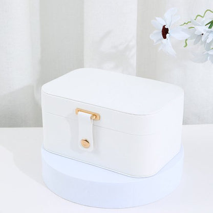 Travel Jewelry Case - 2 Layers with Velvet & Detachable Compartments - For Necklaces, Earrings & Bracelets - White - Image 7