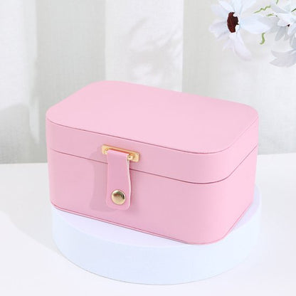 Travel Jewelry Case - 2 Layers with Velvet & Detachable Compartments - For Necklaces, Earrings & Bracelets - Pink - Image 7