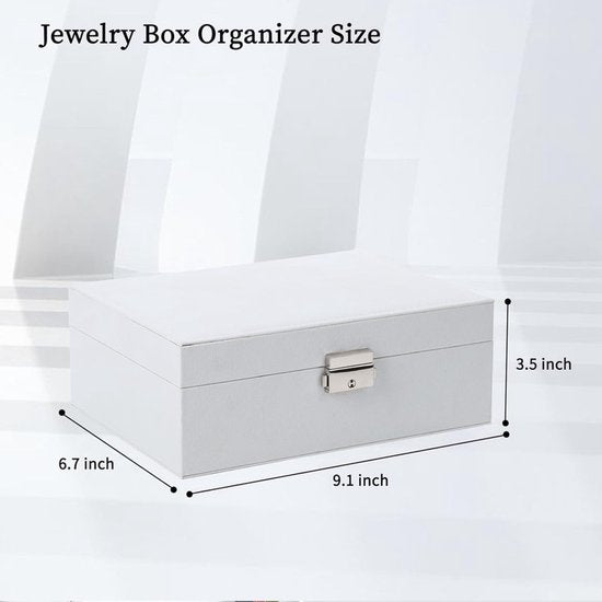 2-Tier Jewelry Box - With Removable Drawer & Lock - Large Storage Capacity for All Jewelry - Green - Image 2