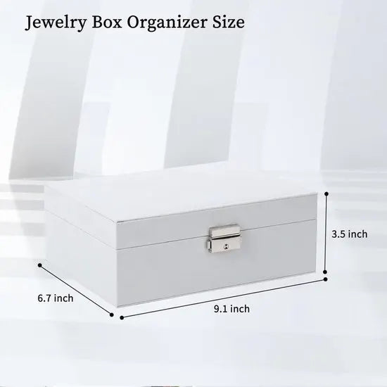 2-Tier Jewelry Box - With Removable Drawer & Lock - Large Storage Capacity for All Jewelry - Black - Image 2