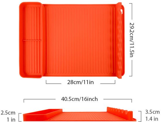 Silicone BBQ Grill Mat - 8-Slot Mat with Drip Tray - Heat-Resistant and Dishwasher-Safe - 40x27 cm - Orange - Image 6