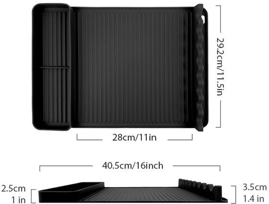 Silicone BBQ Grill Mat - 8-Slot Mat with Drip Tray - Heat-Resistant and Dishwasher-Safe - 40x27 cm - Black - Image 6