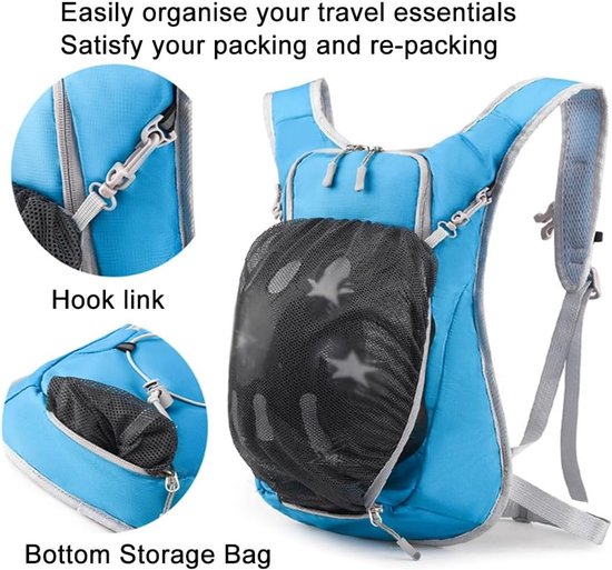 Backpack with 2L Water Bag - Running Vest - Adjustable Lightweight Cycling Backpack - Suitable for Hiking and Cycling（Black） - Image 4